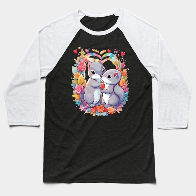 Best friends Forever Squirrel Baseball T-Shirt by animegirlnft